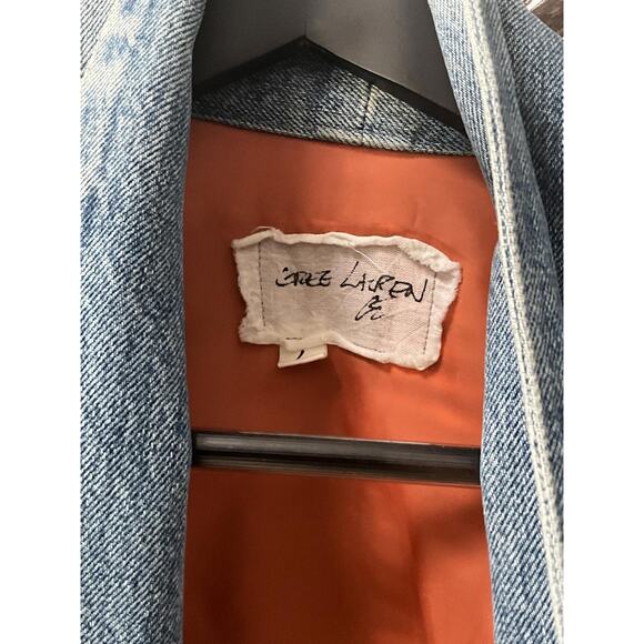 GREG LAUREN: Men's Army Denim Striped Kimono Jacket - Size 1 - Picture 4 of 7